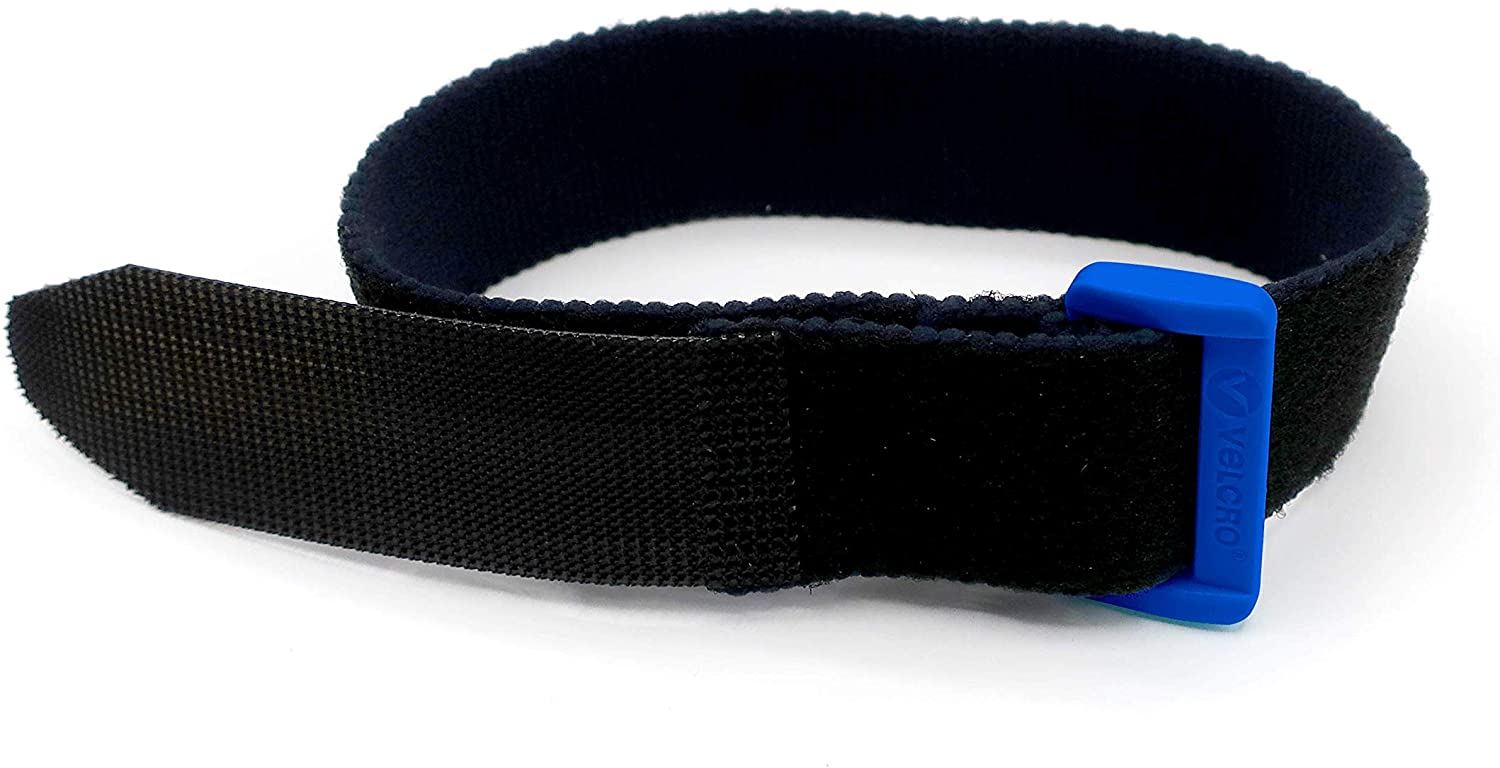 VELCRO Brand Elastic Cinch Straps with Buckle, Adjustable, Stretch, Black,  S - 8in x 1in