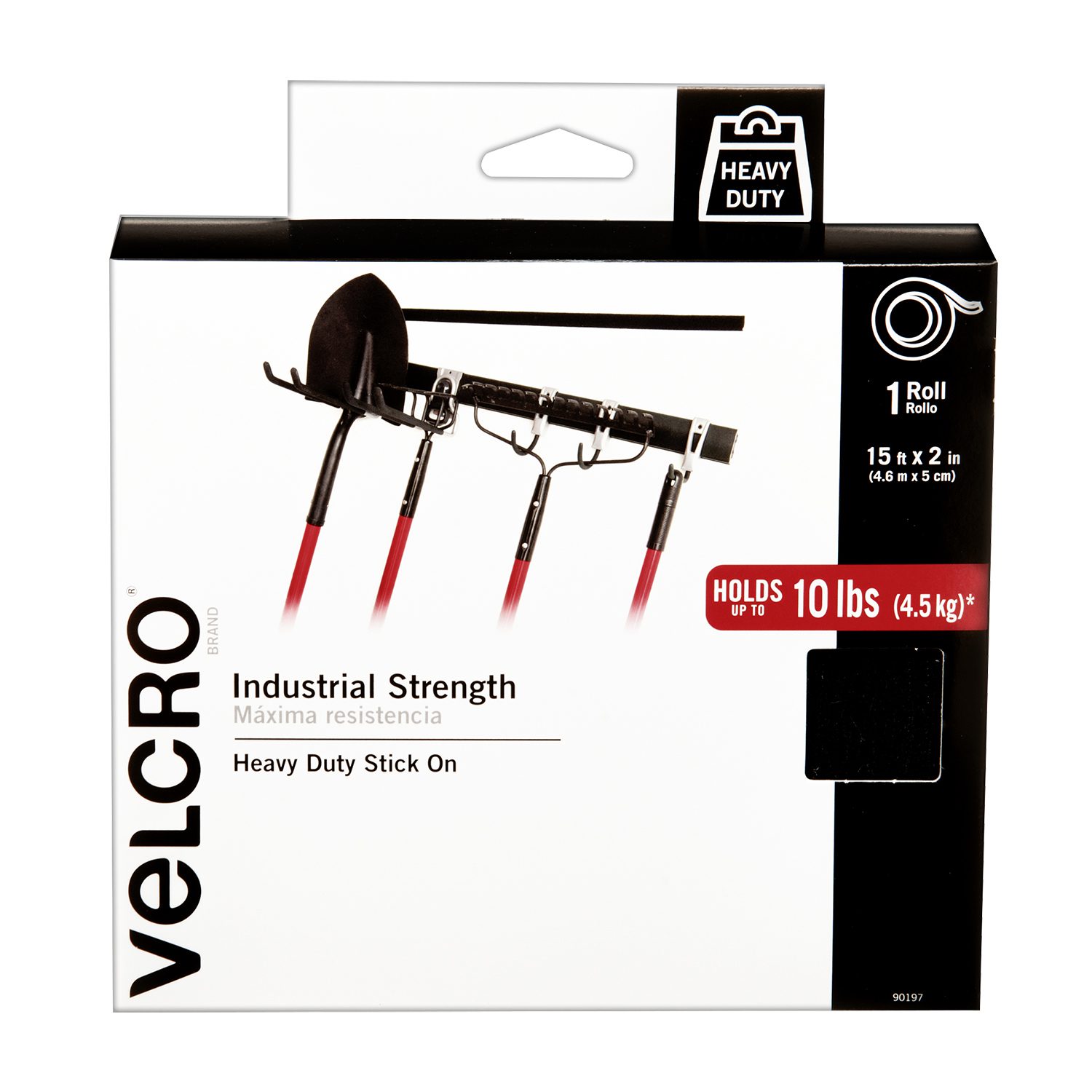 Velcro Heavy Duty Adhesive, Industrial Strength, White Strips - 2 sets