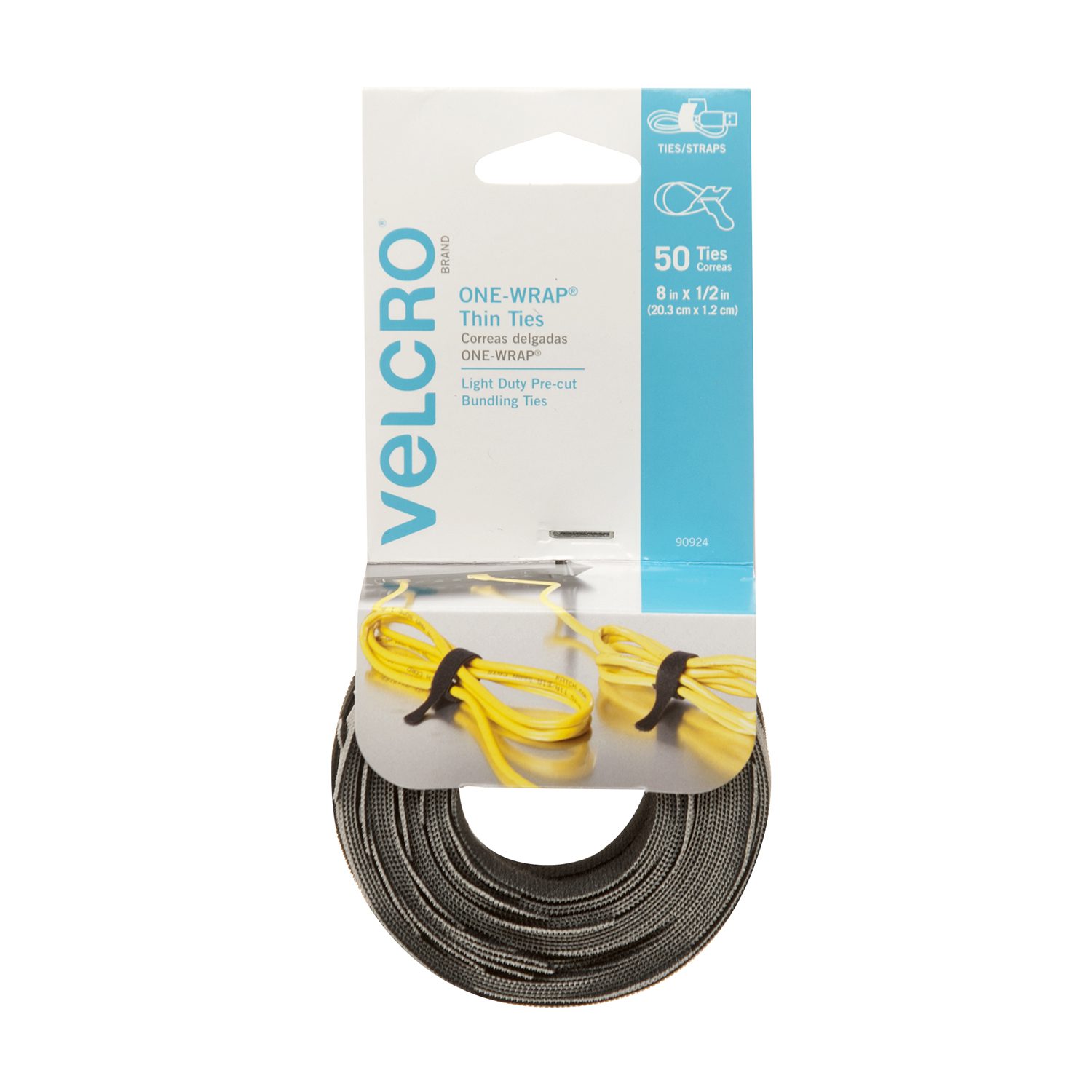  VELCRO Brand Fire Retardant Cable Ties, 50pk ONE-WRAP FR Cable  Straps for Contractors, Installers or Home Use, 8 Inch PreCut Cable  Management Ties