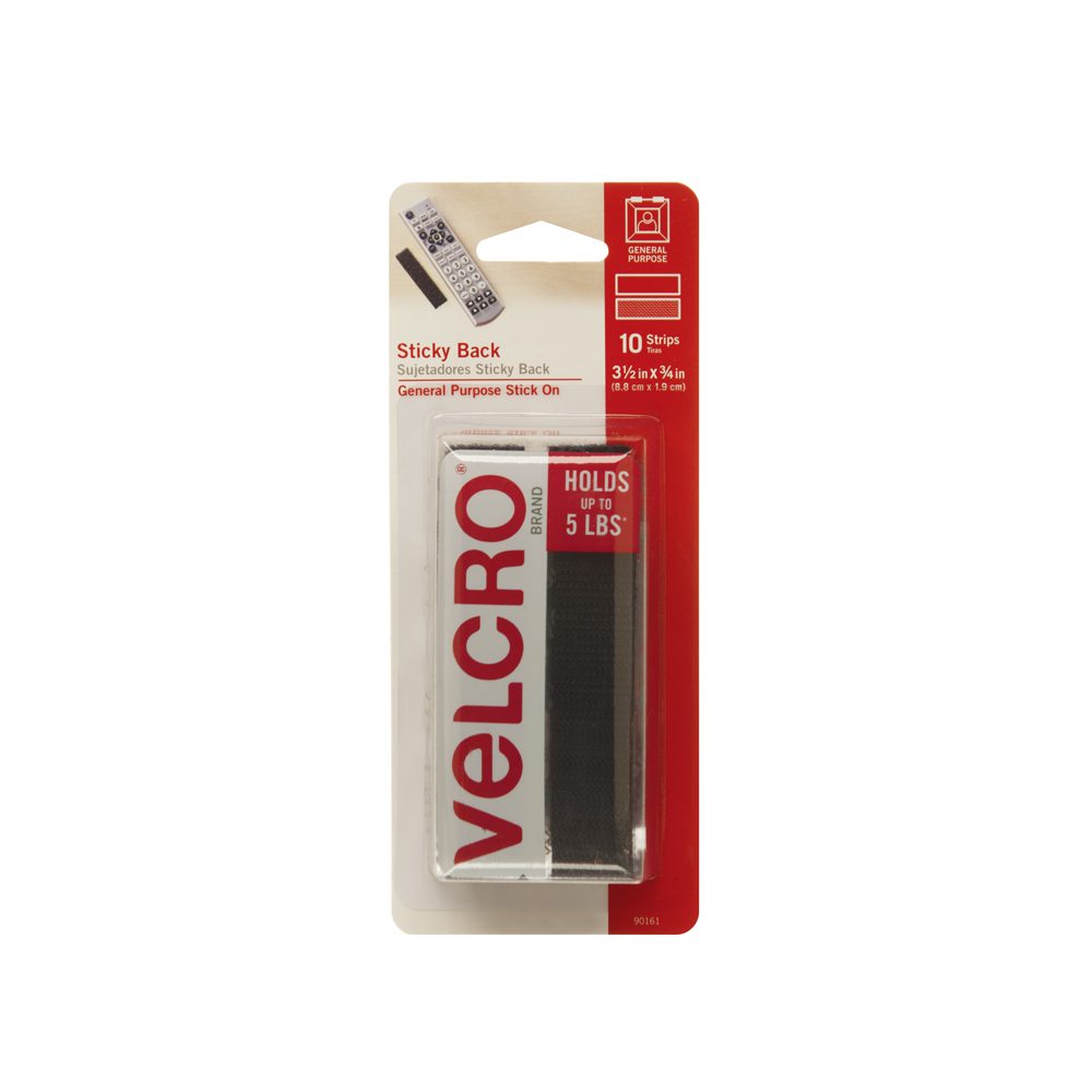 VELCRO Brand Sticky Back Fastener Tape, Industrial Strength, Black, 2 In. x  15 Ft.