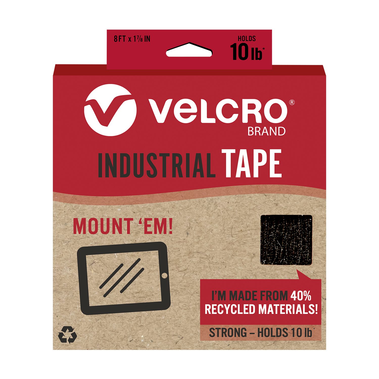 VELCRO Brand ECO Collection Sew On Tape 36in x 3/4in, Sustainable 70%  Recycled Materials, Durable and Washable, White