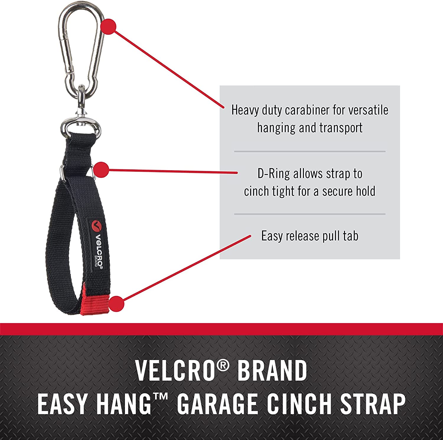 VELCRO Brand EASY HANG Cinch Straps for Garage Organization and Storage